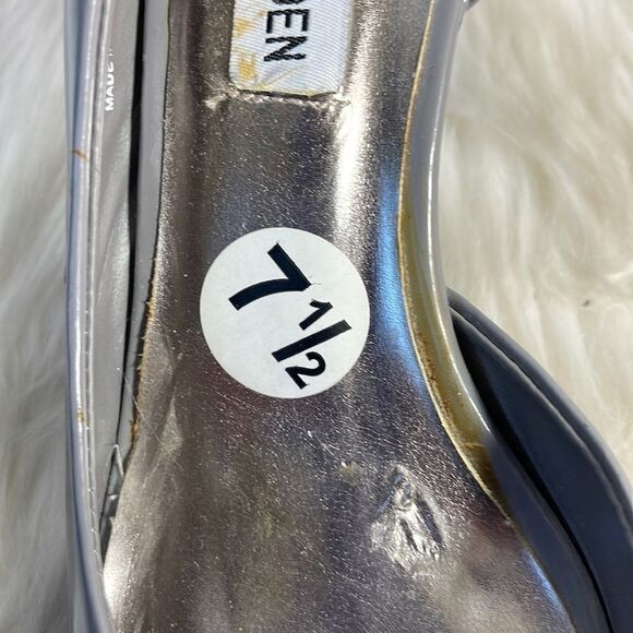Steve Madden Tulla Grey Patent Leather Platform Heels Sz 7.5 - Picture 5 of 6